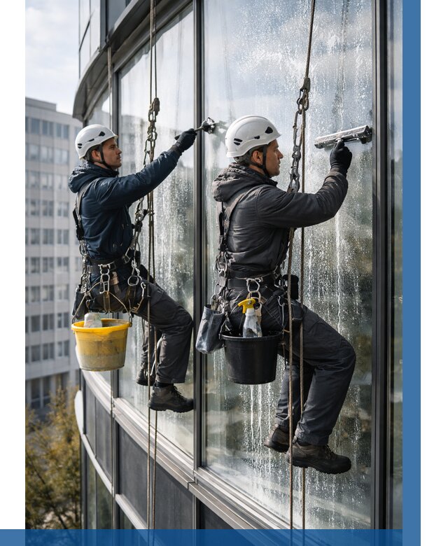 Мойка панорамных окон в Ульяновске от 360 р. заказать у ВЫСОТНИК-Улн