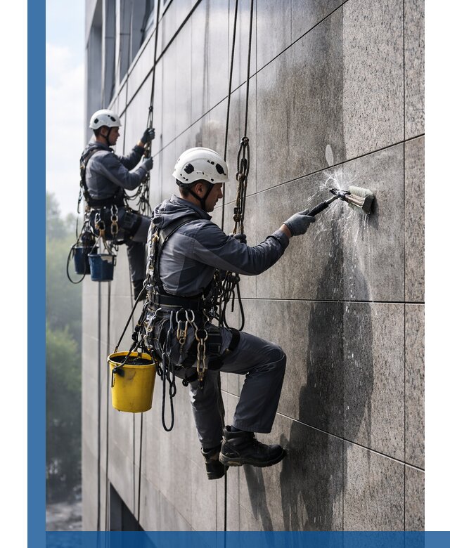 Профессиональная мойка фасада из керамогранита в Ульяновске