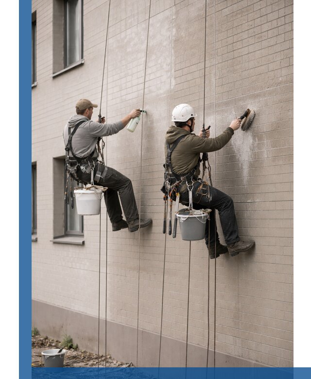 Удаление высолов с фасада зданий в Ульяновске без повреждений и следов