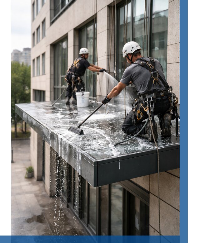 Мойка козырьков и навесов в Ульяновске от 3600 р. | ВЫСОТНИК-Улн