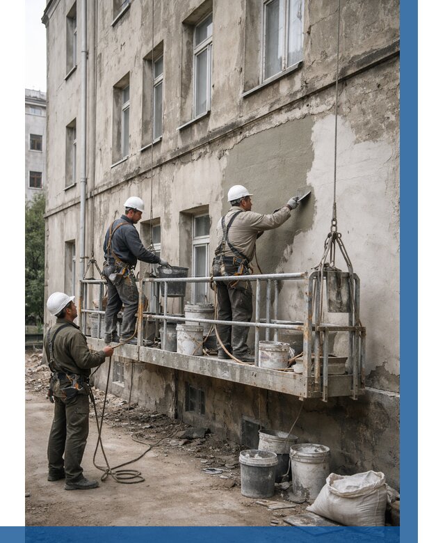 Капитальный ремонт фасада в Ульяновске от 4320 р. | ВЫСОТНИК-Улн