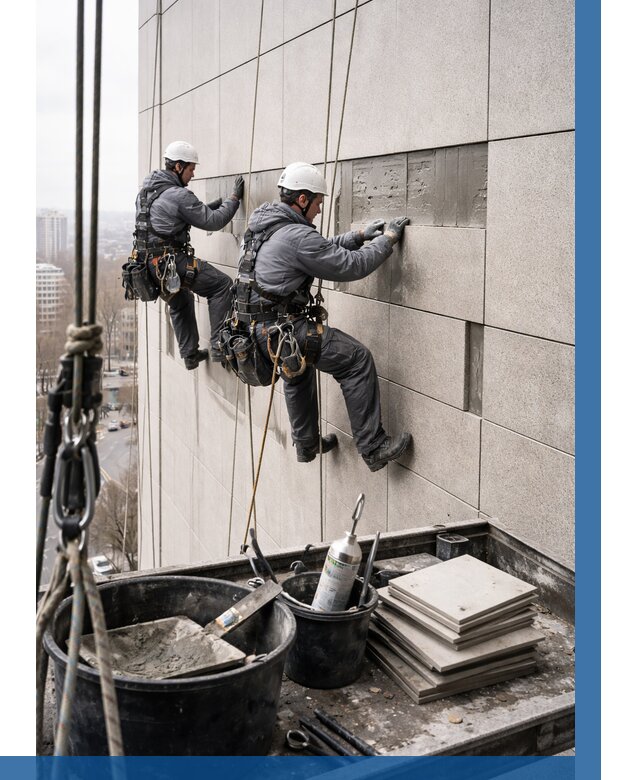 Ремонт фасада из керамогранита в Ульяновске от 2571 р. | ВЫСОТНИК-Улн