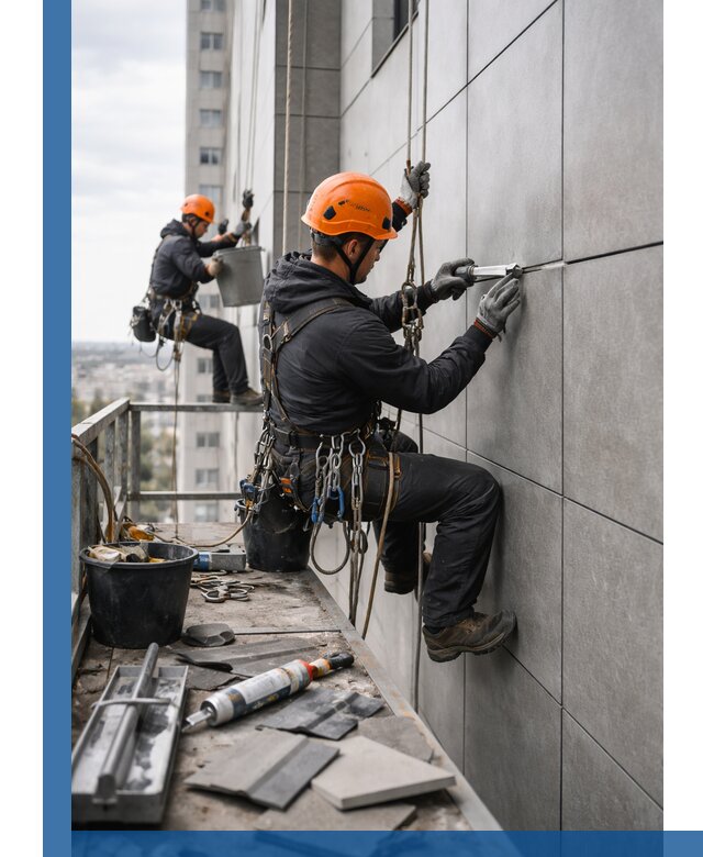 Профессиональный ремонт фасада из керамогранита в Ульяновске