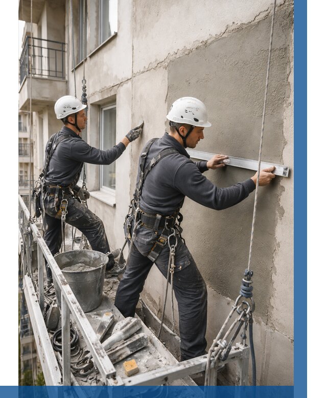 Штукатурка фасада на высоте в Ульяновске от 926 р. | ВЫСОТНИК-Улн