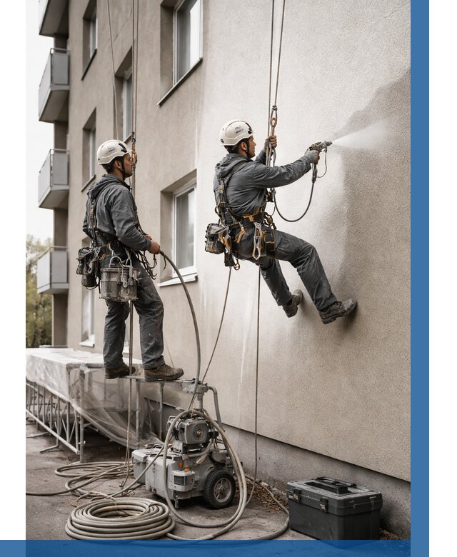 Безвоздушная покраска фасада в Ульяновске от 226 р/м² | ВЫСОТНИК-Улн