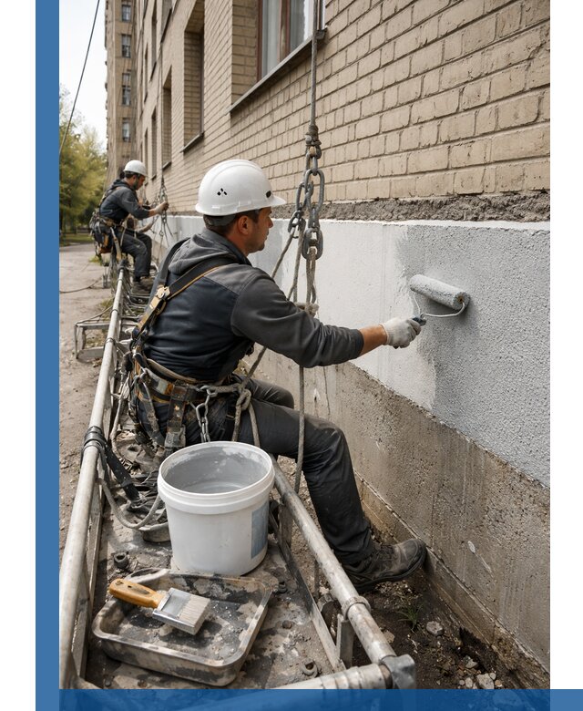 Окраска цоколя здания в Ульяновске профессионально и надежно