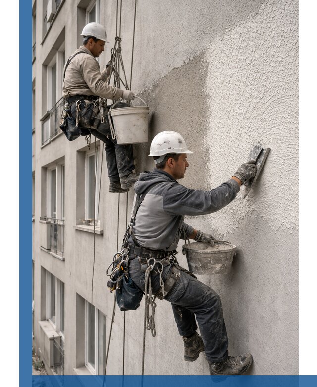 Нанесение декоративной штукатурки короед на фасад в Ульяновске