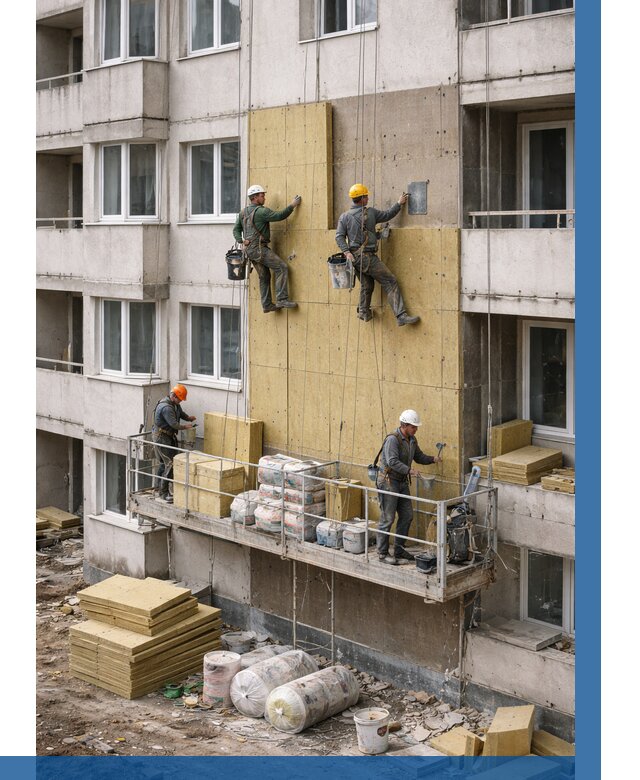 Утепление фасада минватой в Ульяновске от 1543 р. | ВЫСОТНИК-Улн