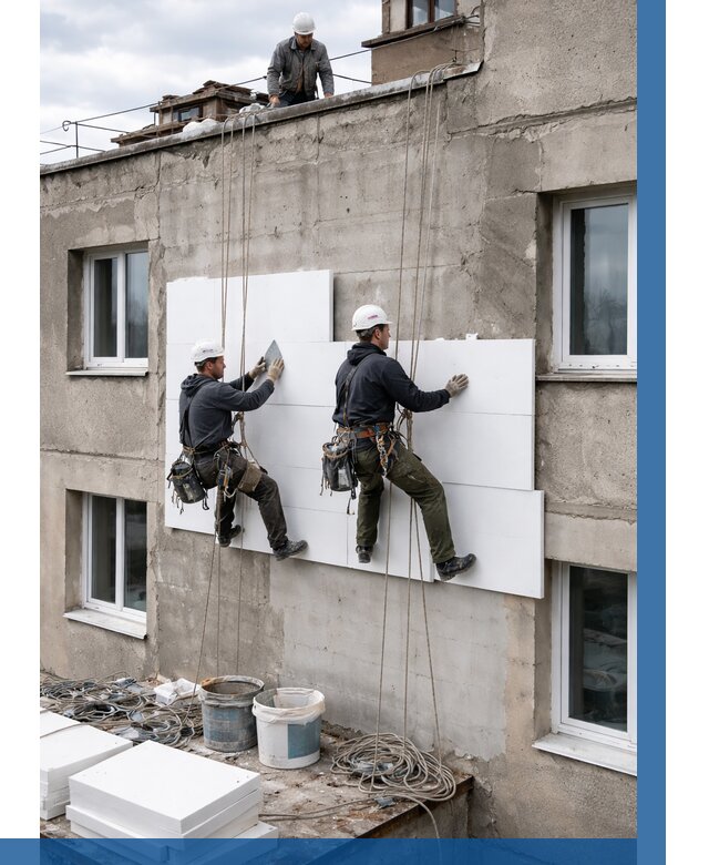 Утепление фасада пенополистиролом в Ульяновске от 1851 р. | ВЫСОТНИК-Улн