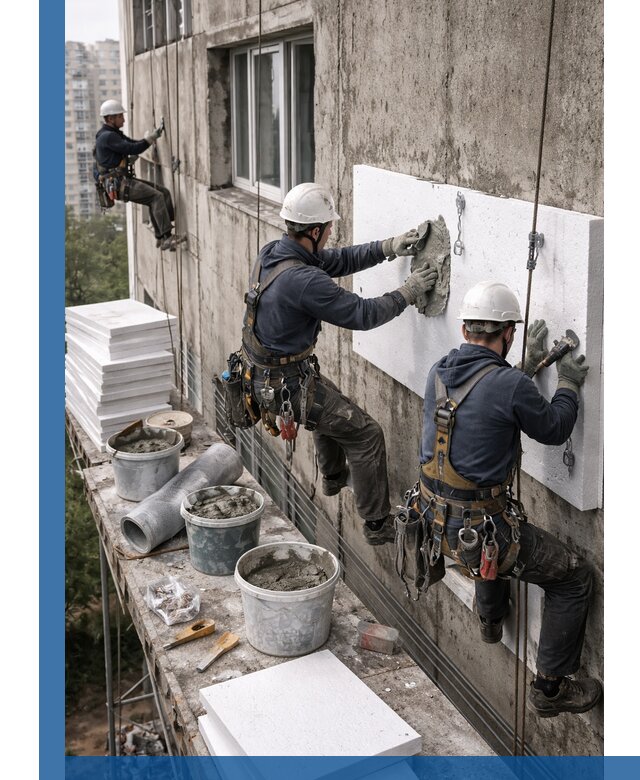 Утепление фасада пенополистиролом в Ульяновске под ключ