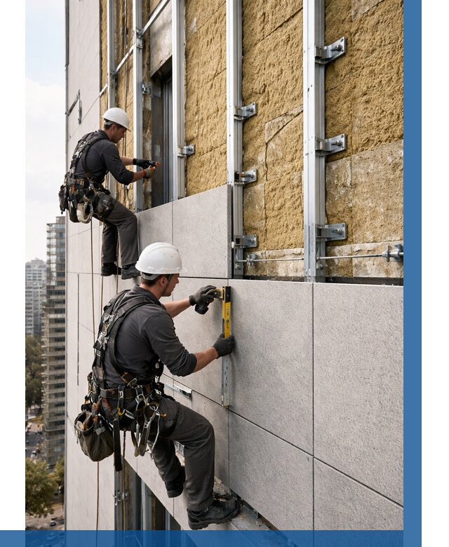 Монтаж вентилируемого фасада в Ульяновске от 3600 р. | ВЫСОТНИК-Улн