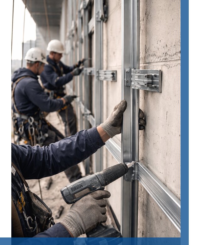 Монтаж подсистемы вентфасада в Ульяновске от 874 р. | ВЫСОТНИК-Улн