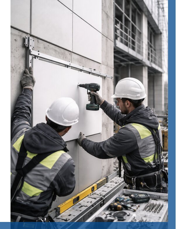 Монтаж композитных панелей фасада в Ульяновске от 2571 р. | ВЫСОТНИК-Улн