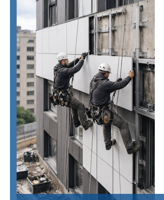 Монтаж композитных панелей фасада в Ульяновске под ключ