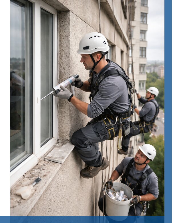 Герметизация оконных швов снаружи в Ульяновске от 1543 р. | ВЫСОТНИК-Улн