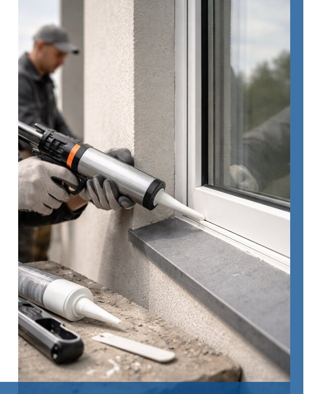 Герметизация монтажных швов окон в Ульяновске от 669 р. | ВЫСОТНИК-Улн