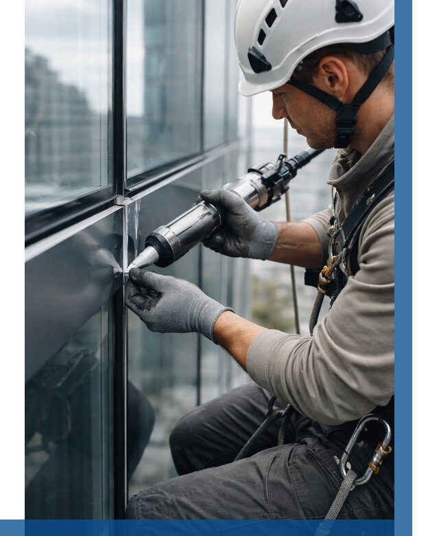 Герметизация стыков витража в Ульяновске от 1234 р. | ВЫСОТНИК-Улн