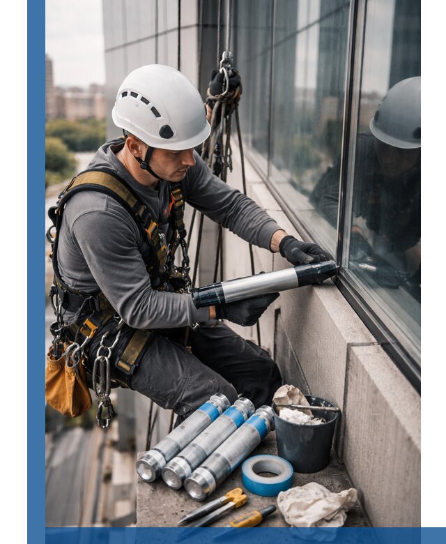 Герметизация стыков витража в Ульяновске для герметичных фасадов