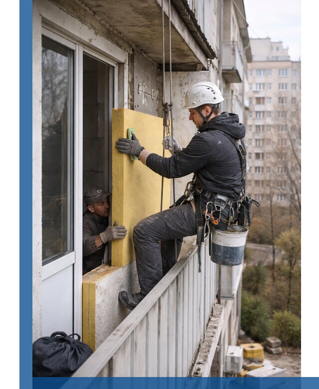 Профессиональное утепление балкона снаружи в Ульяновске под ключ