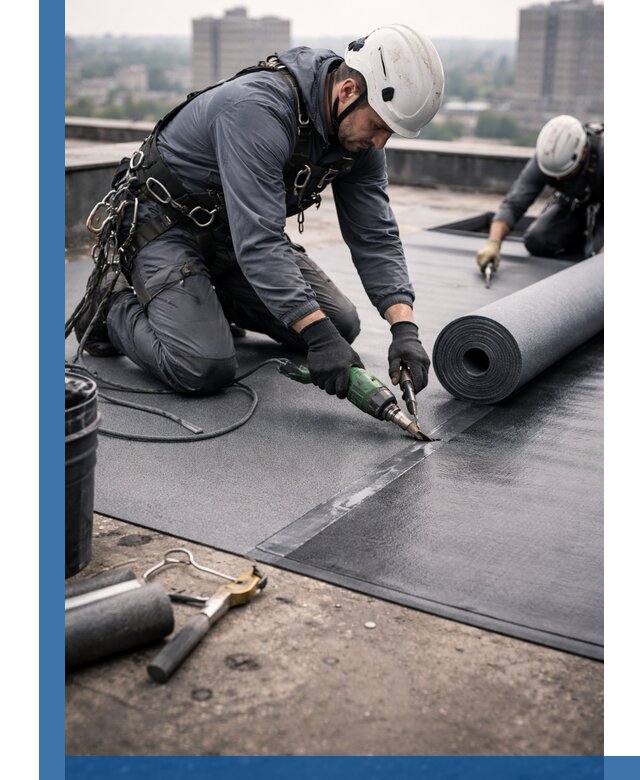 Ремонт мягкой кровли в Ульяновске с выездом промальпинистов