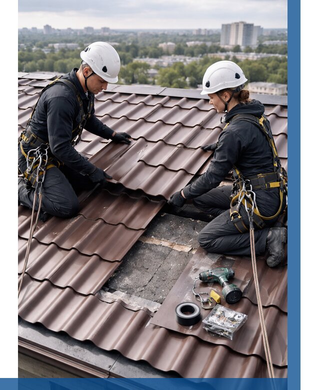 Ремонт металлочерепицы на крыше в Ульяновске от 926 р. | ВЫСОТНИК-Улн