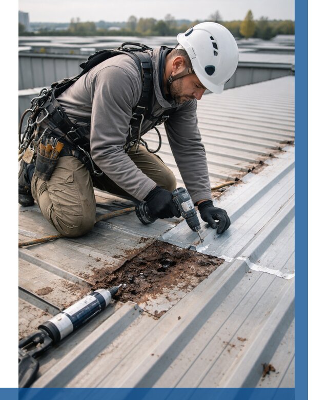 Ремонт профнастила на кровле в Ульяновске от 720 р. | ВЫСОТНИК-Улн