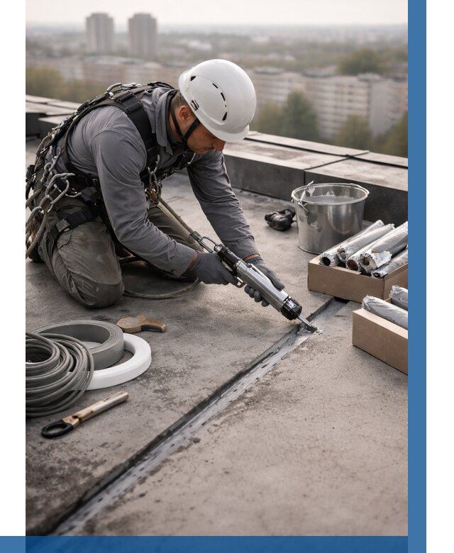 Герметизация швов кровли в Ульяновске от 463 р./м2 | ВЫСОТНИК-Улн