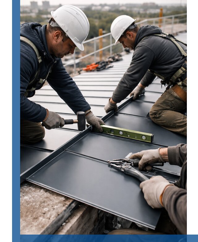 Монтаж фальцевой кровли в Ульяновске для промышленных зданий