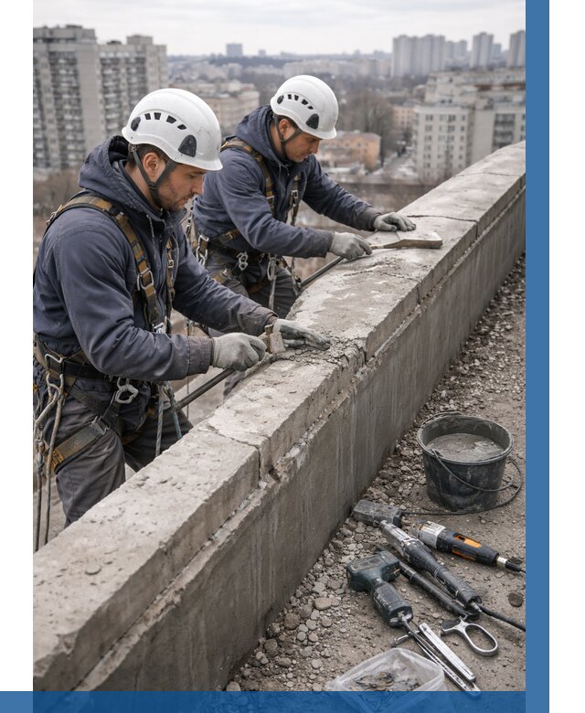 Ремонт парапета на кровле в Ульяновске от 1543 р. | ВЫСОТНИК-Улн