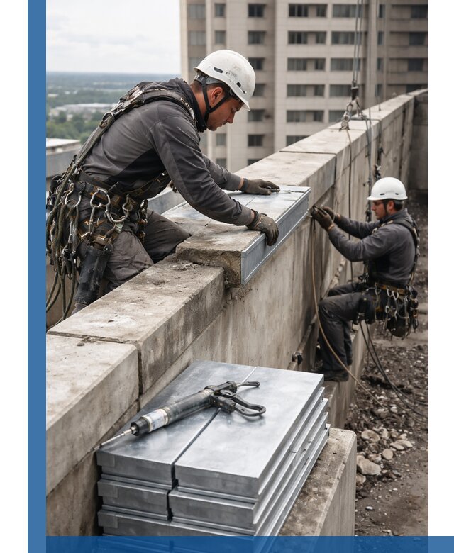 Замена парапетных крышек и установка новых в Ульяновске