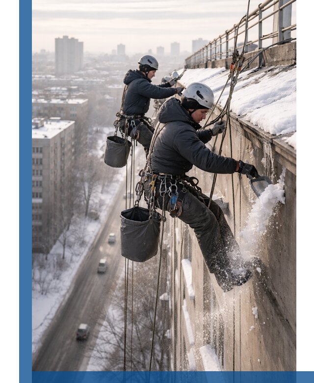 Очистка карнизов от снега в Ульяновске профессионально и безопасно