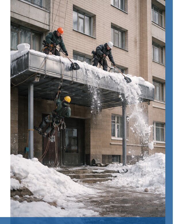 Очистка козырьков от снега в Ульяновске от 3600 р. | ВЫСОТНИК-Улн