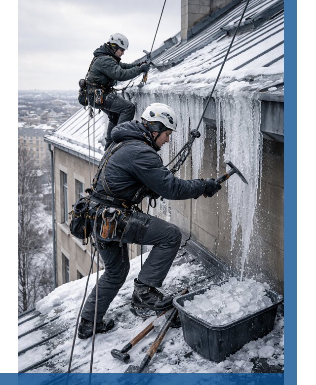 Удаление наледи с кровли в Ульяновске от 5657 р. | ВЫСОТНИК-Улн