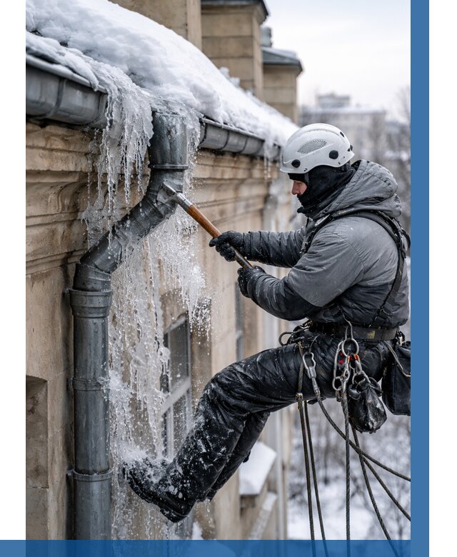 Очистка водостоков от льда в Ульяновске от 3600 р. | ВЫСОТНИК-Улн