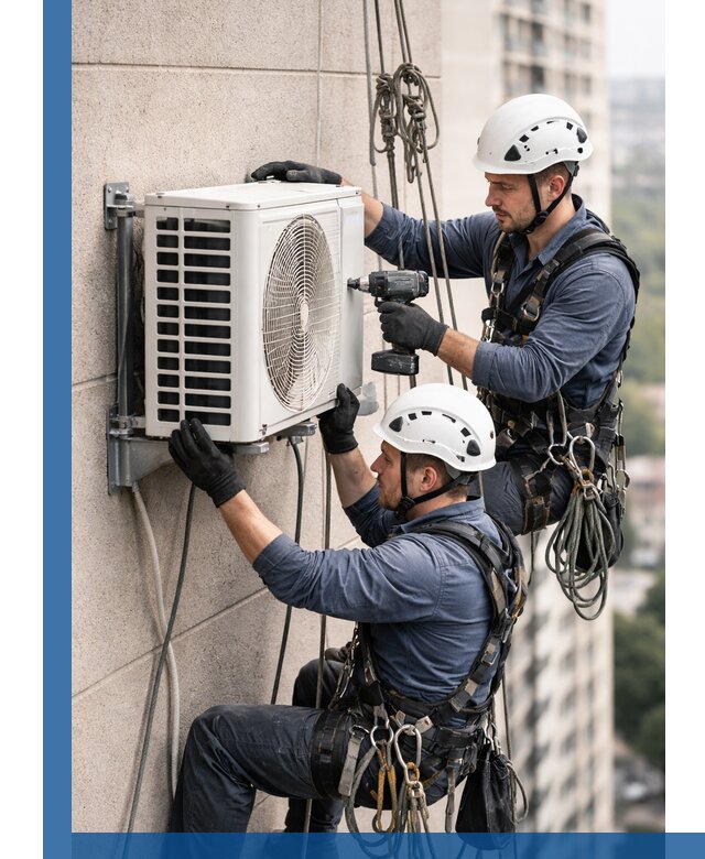 Монтаж внешнего блока кондиционера в Ульяновске установка и крепление