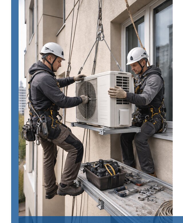 Перенос внешнего блока кондиционера в Ульяновске с монтажом и крепежом