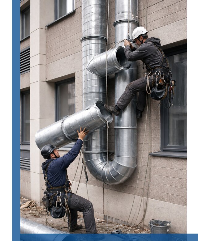 Монтаж фасадных воздуховодов в Ульяновске с герметизацией и крепежом