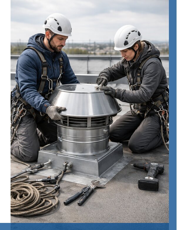 Установка дефлекторов на кровле в Ульяновске от 4628 р. | ВЫСОТНИК-Улн