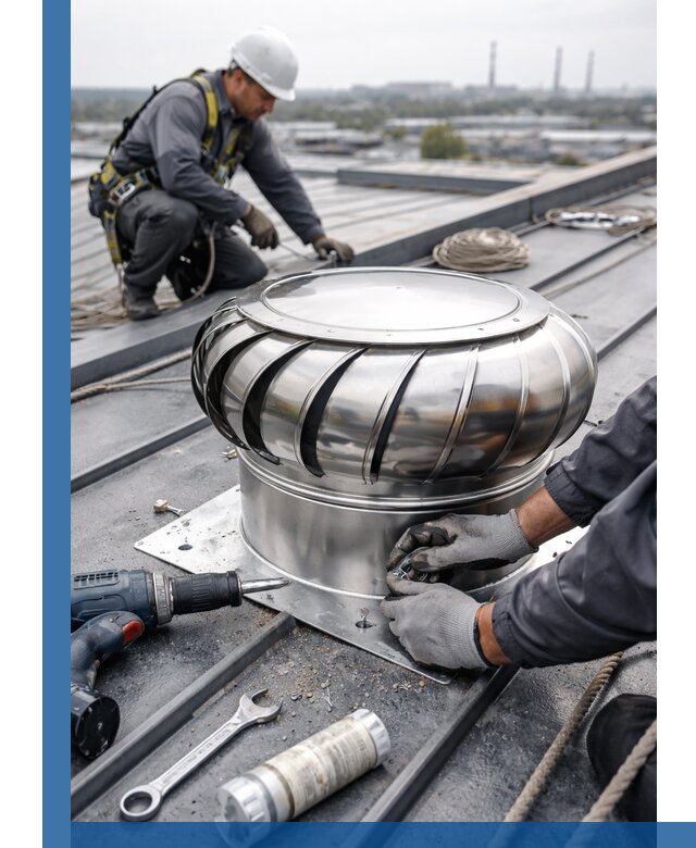 Установка дефлекторов на кровле в Ульяновске профессионально