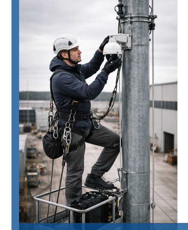 Профессиональная установка видеокамер на мачте в Ульяновске