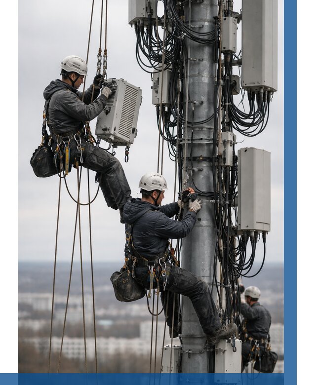 Монтаж оборудования связи на мачте в Ульяновске от 7714 р. | ВЫСОТНИК-Улн