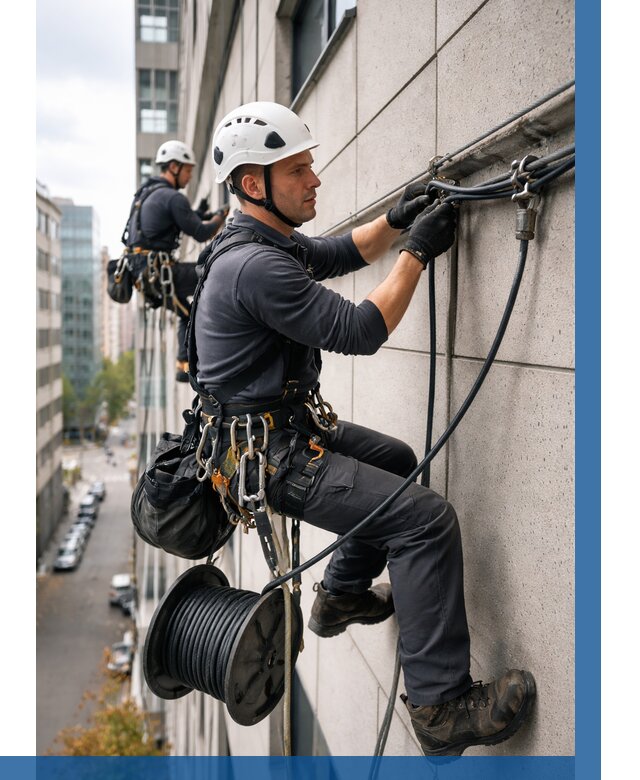 Прокладка кабеля по фасаду в Ульяновске от 360 р. | ВЫСОТНИК-Улн