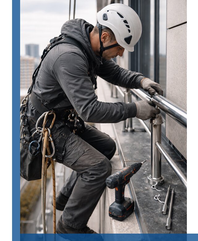 Монтаж ограждений на высоте в Ульяновске для зданий и конструкций