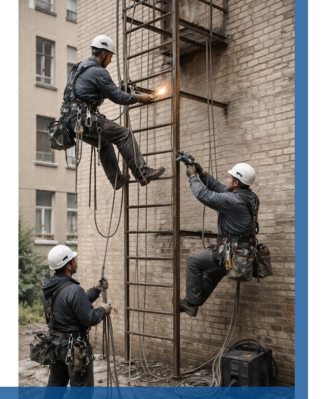 Ремонт пожарной лестницы в Ульяновске от 7714 р. | ВЫСОТНИК-Улн