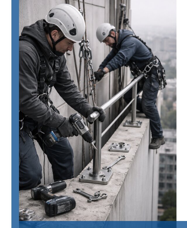 Монтаж перил на высоте в Ульяновске для жилых и промобъектов