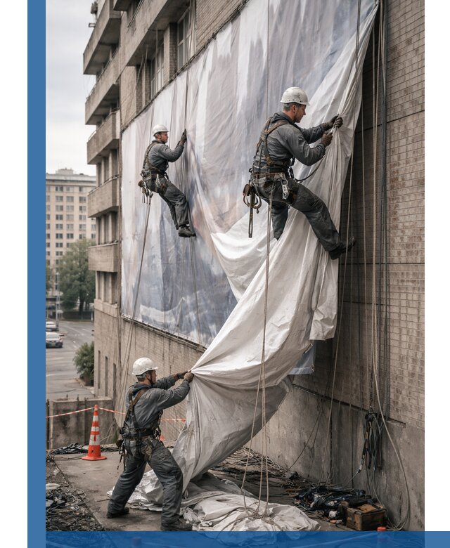 Демонтаж баннеров с фасада в Ульяновске оперативно и безопасно