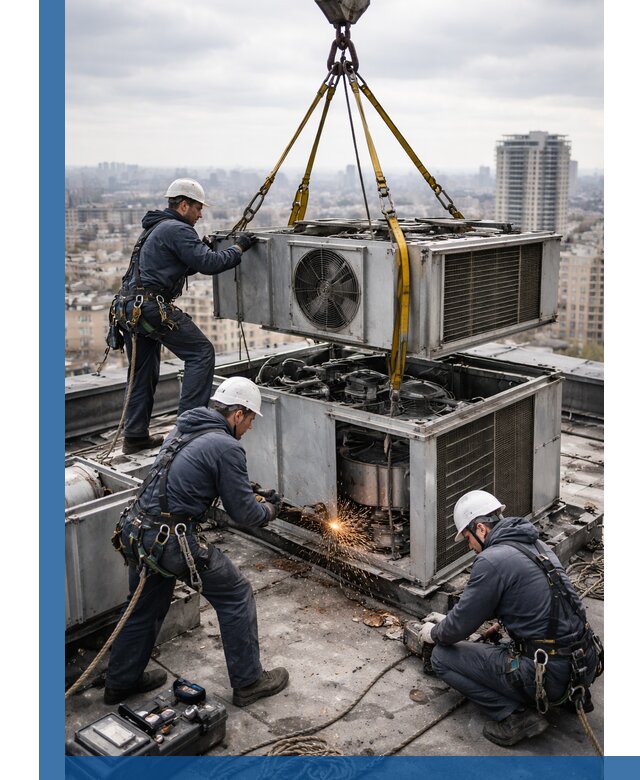 Демонтаж крышной установки в Ульяновске любой сложности