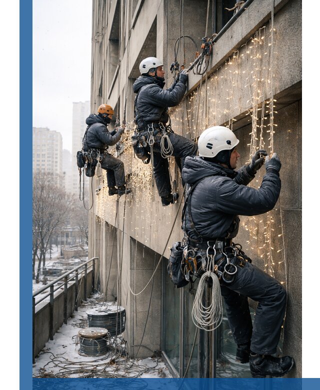 Монтаж новогодней иллюминации и украшение фасадов в Ульяновске