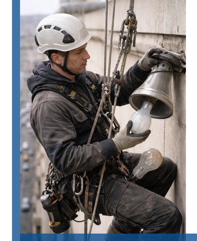 Замена ламп на высоте в Ульяновске профессионально и быстро