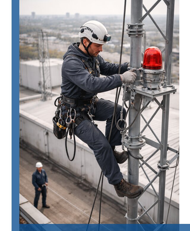 Монтаж заградительных огней и обслуживание объектов в Ульяновске